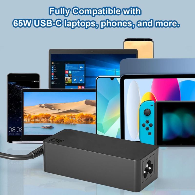 Cargador de portátil LARYLAE 65W USB‑C para Dell 13/14/16