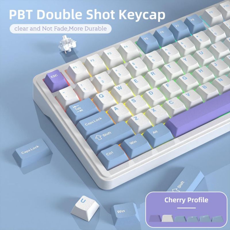 Teclado Yindiao X85 Inalámbrico TKL de 82 teclas RGB Hot‑Swap