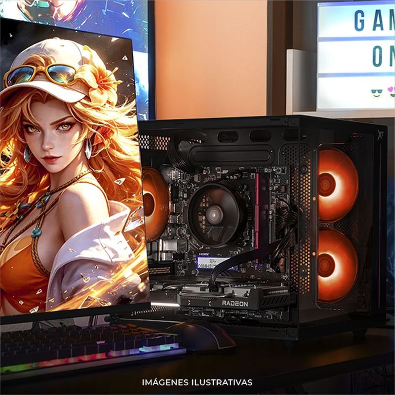 Xtreme pc ia rx 9060 xt ryzen 7 16gb 1tb monitor 27 black
