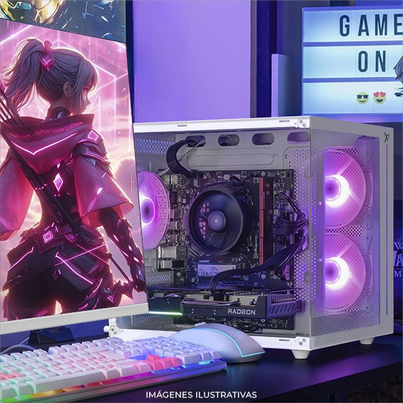 Xtreme pc ia rx 9060 xt ryzen 7 16gb 1tb monitor 27 white