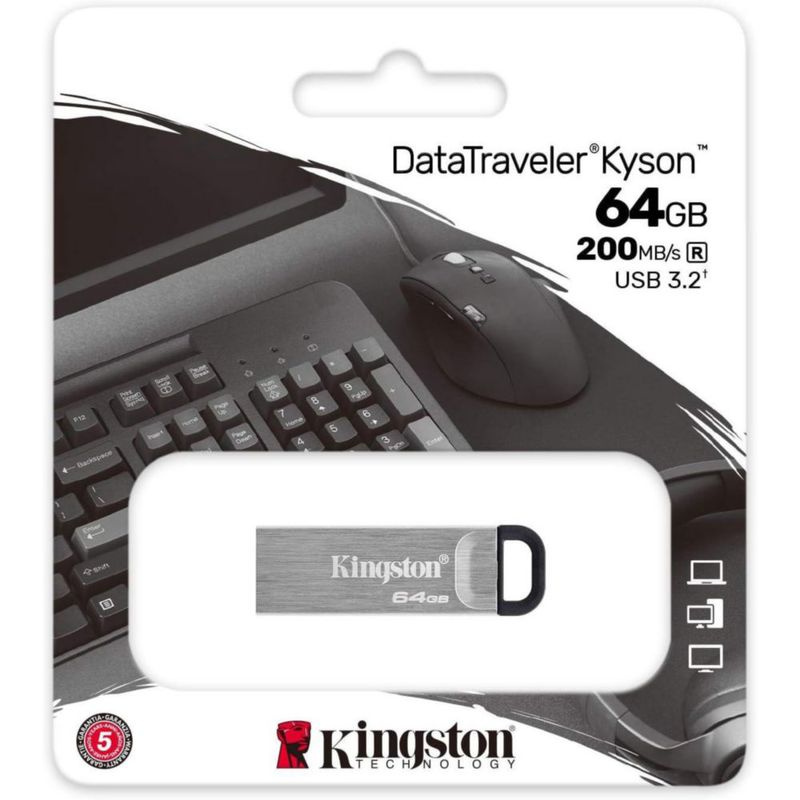 Memoria USB Kingston DataTraveler Kyson 64GB USB 3.2 Paquete de 3