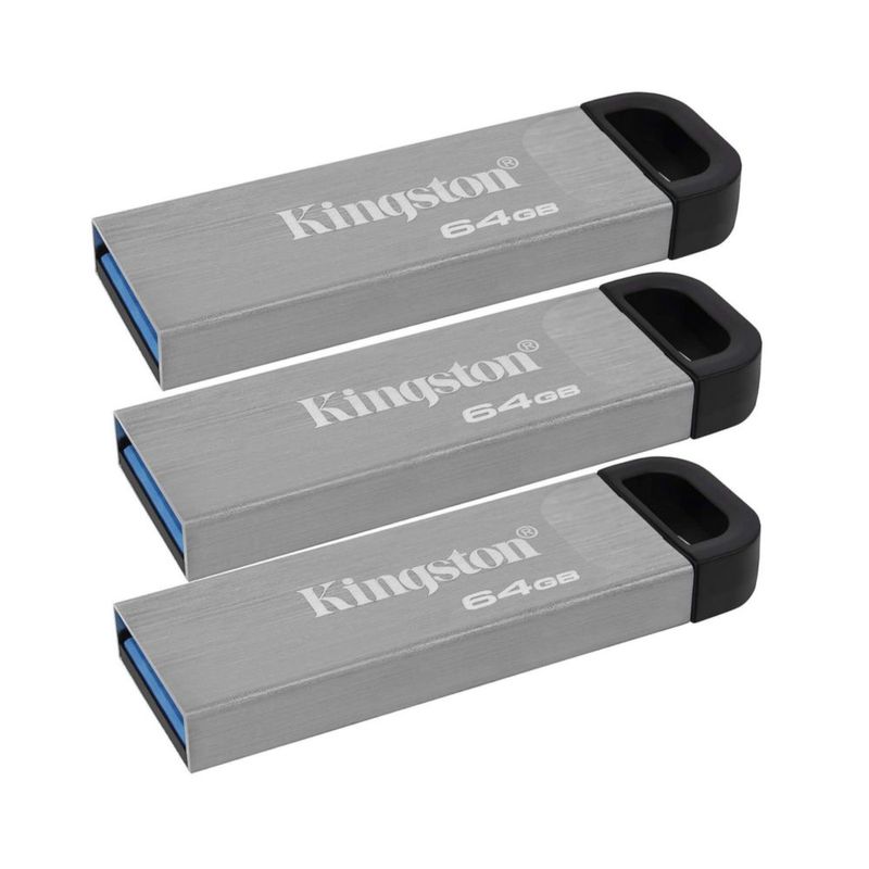 Memoria USB Kingston DataTraveler Kyson 64GB USB 3.2 Paquete de 3