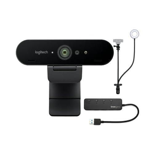 Webcam Logitech Miro 4K Pro con Soporte y Hub USB