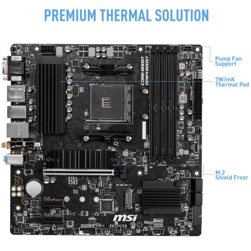 Placa madre MSI B550M PRO-VDH WiFi serie PRO AMD Ryzen 5000