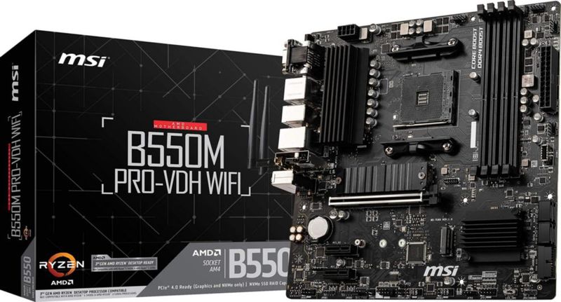 Placa madre MSI B550M PRO-VDH WiFi serie PRO AMD Ryzen 5000