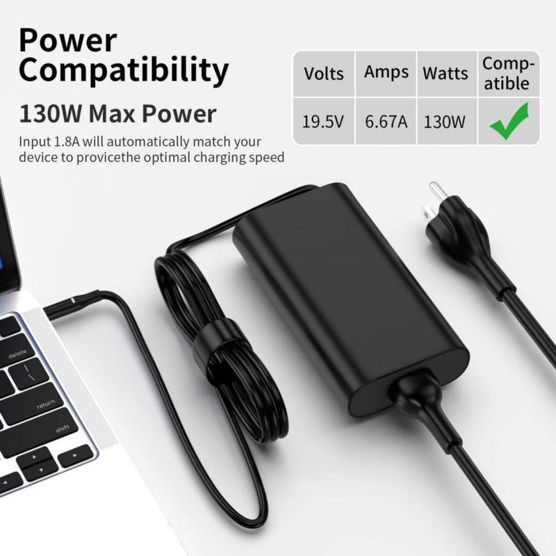 Cargador de portátil Ryaobwu 130 W 4.5 mm para Dell XPS/Precision