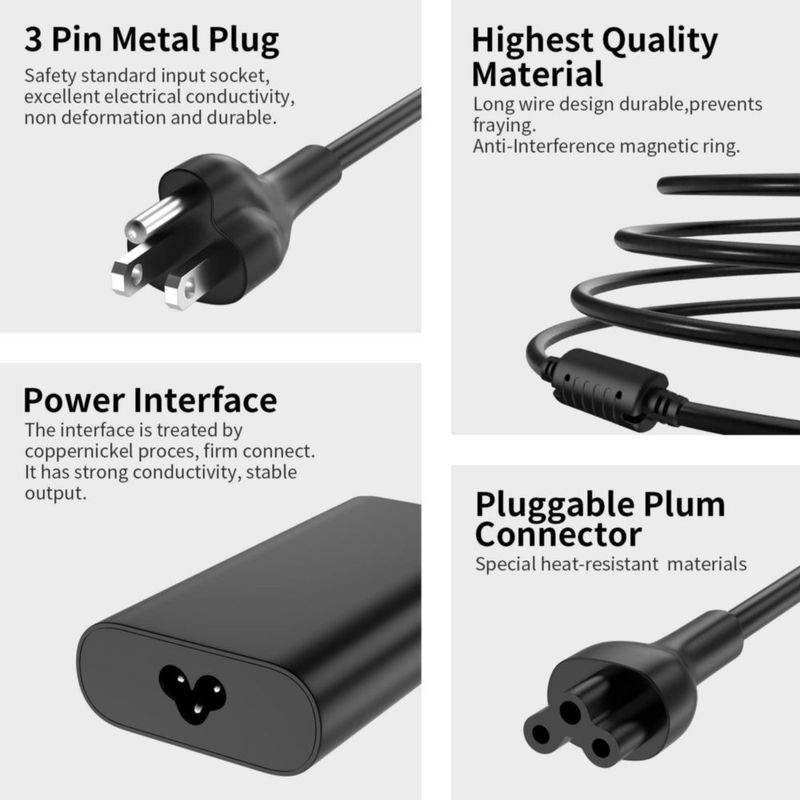 Cargador de portátil Ryaobwu 130 W 4.5 mm para Dell XPS/Precision