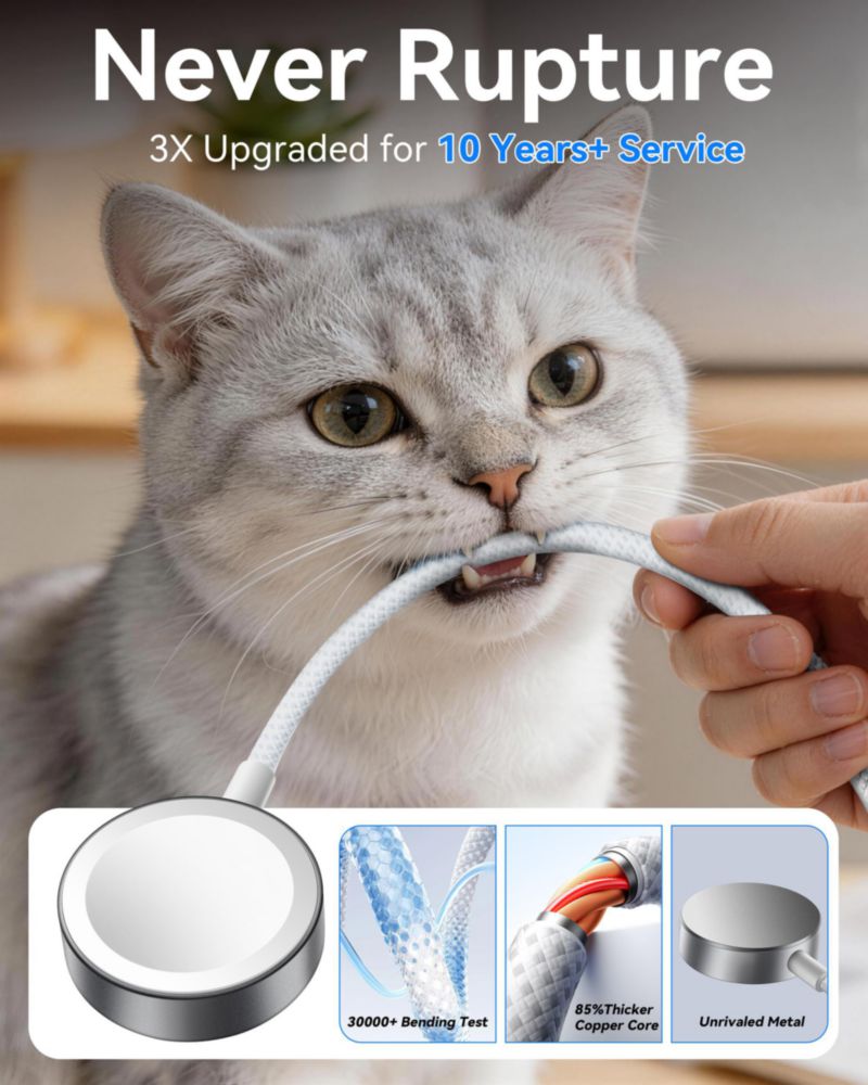 Cargador para Apple Watch Minlu 2 en 1 USB A/C trenzado 12 m