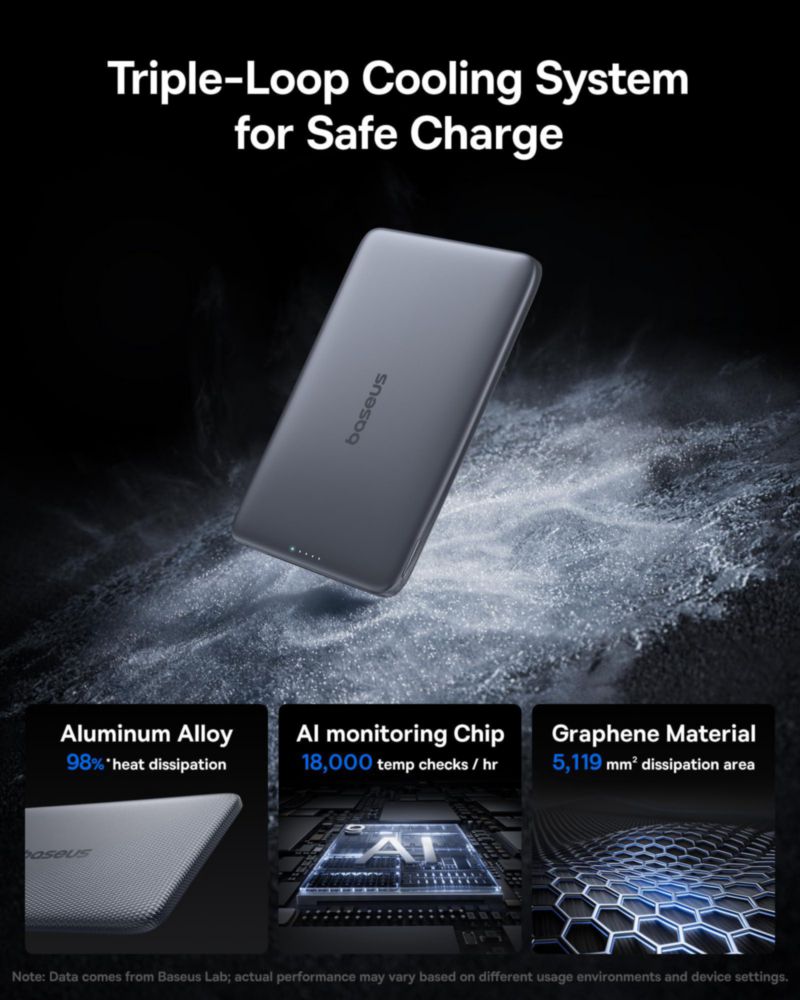Batería externa Baseus Picogo 5000 mAh MagSafe Ultra Slim 08 cm