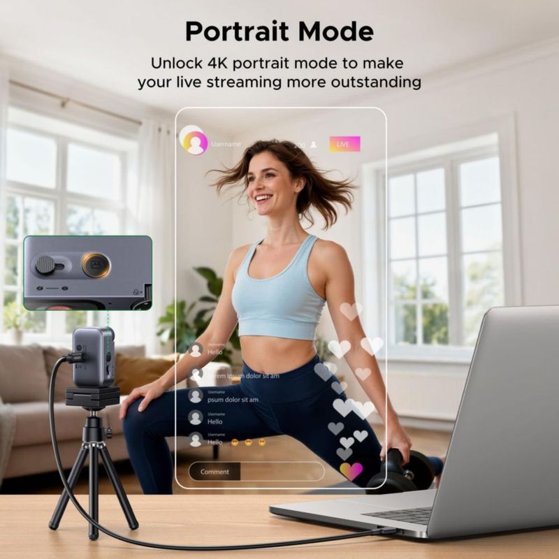 Cámara web UGREEN FineCam Pro 4K con IA y sensor de 1/2"