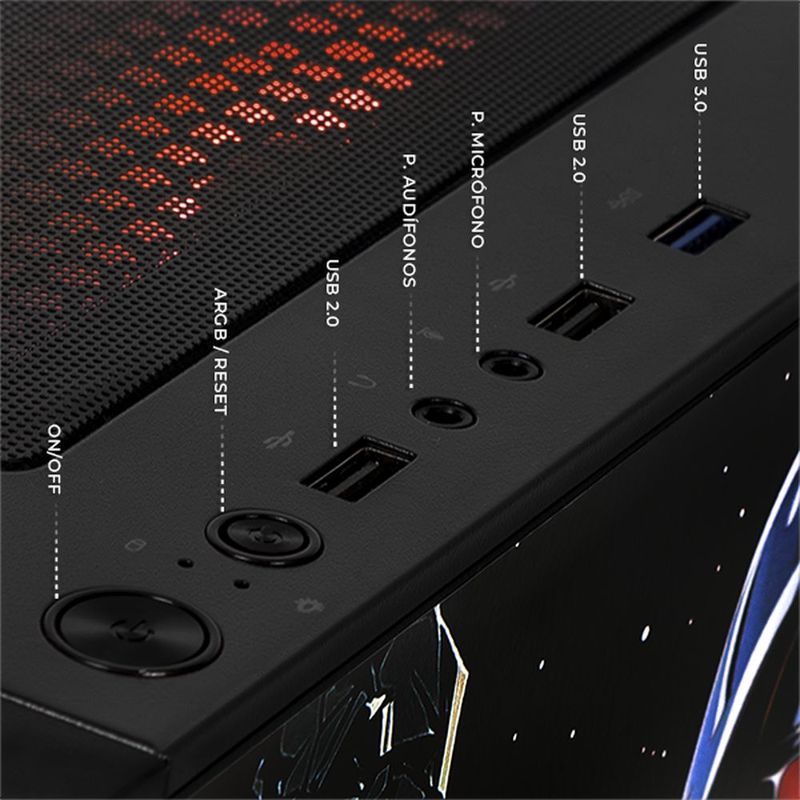 Gabinete xtreme pc darth vader edition mini torre 3 fan argb