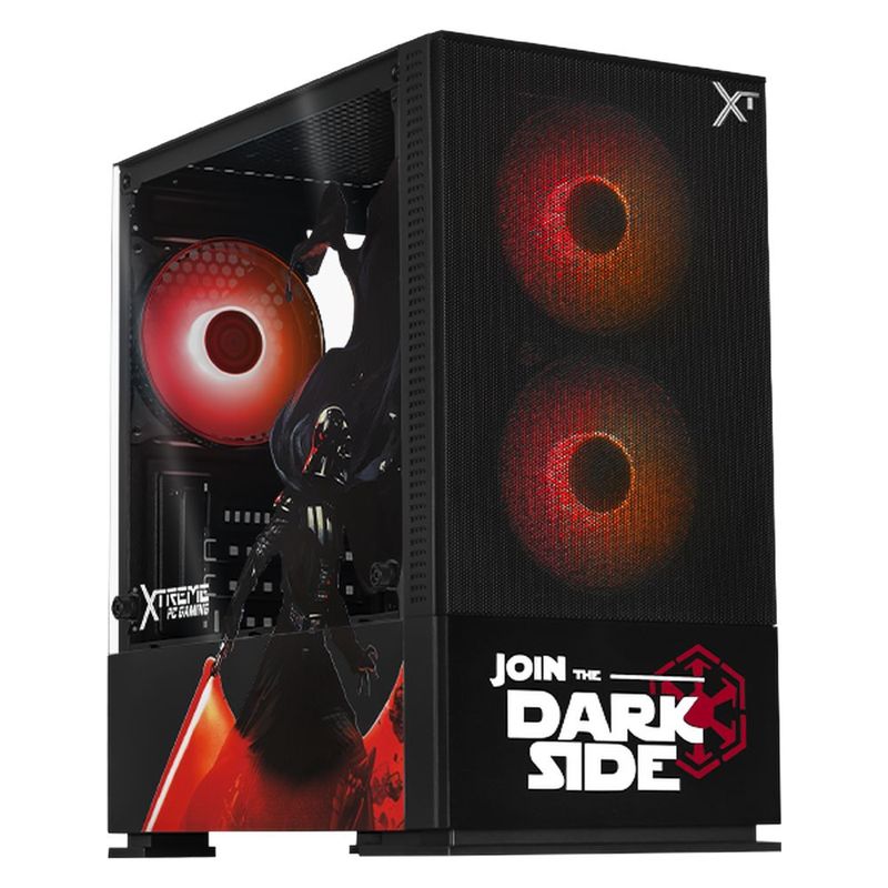 Gabinete xtreme pc darth vader edition mini torre 3 fan argb