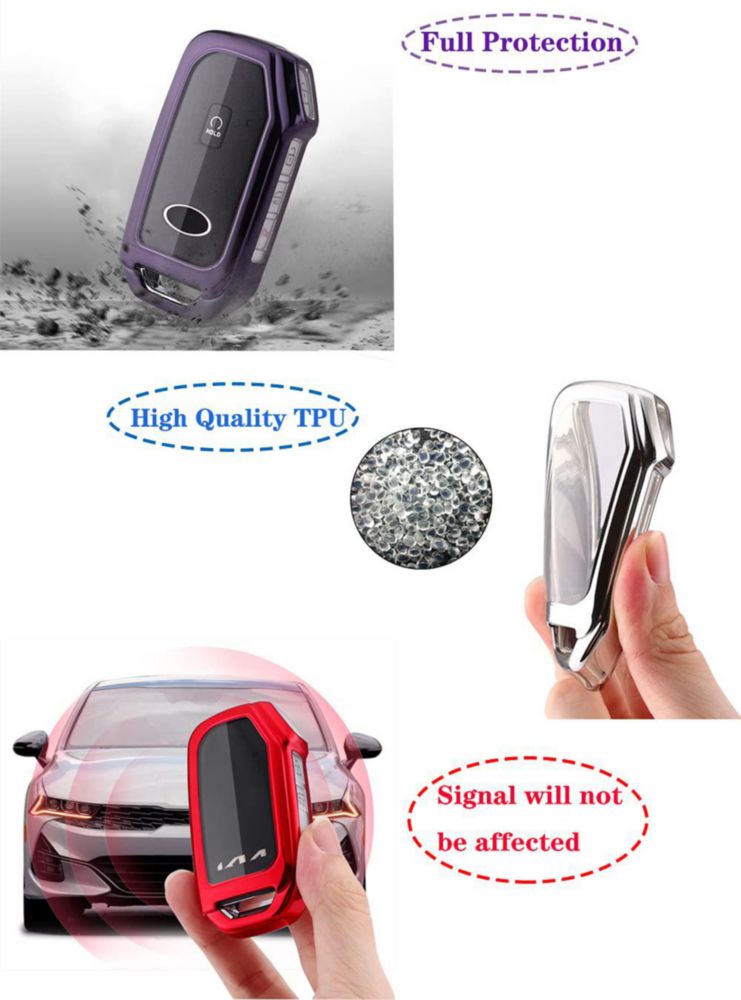 Horande Funda Protectora de TPU Suave para Llavero de Acceso Sin Llave compatible con Kia Telluride 2020‑2022 K5 Ceed Cerato Forte NIRO Seltos SX