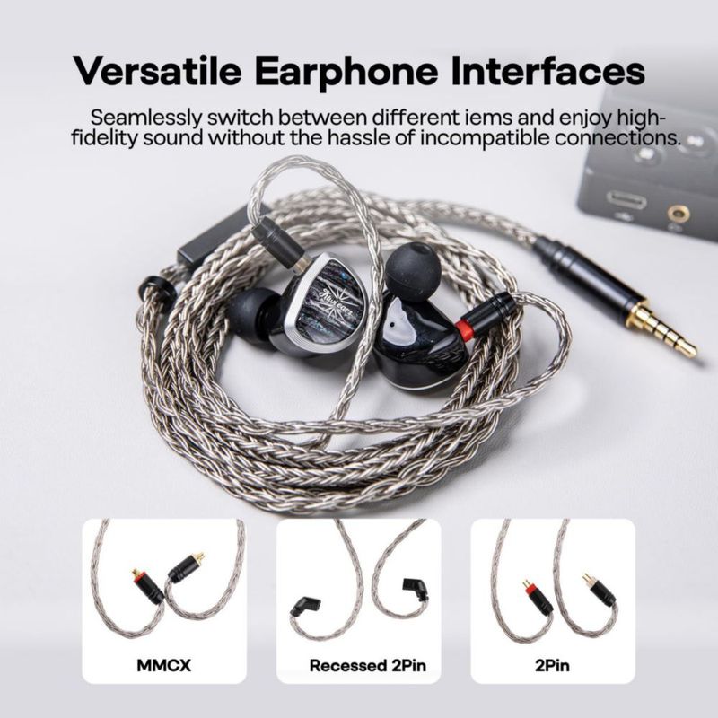 Cable IEM Linsoul Tripowin Zonie 125 m con micrófono