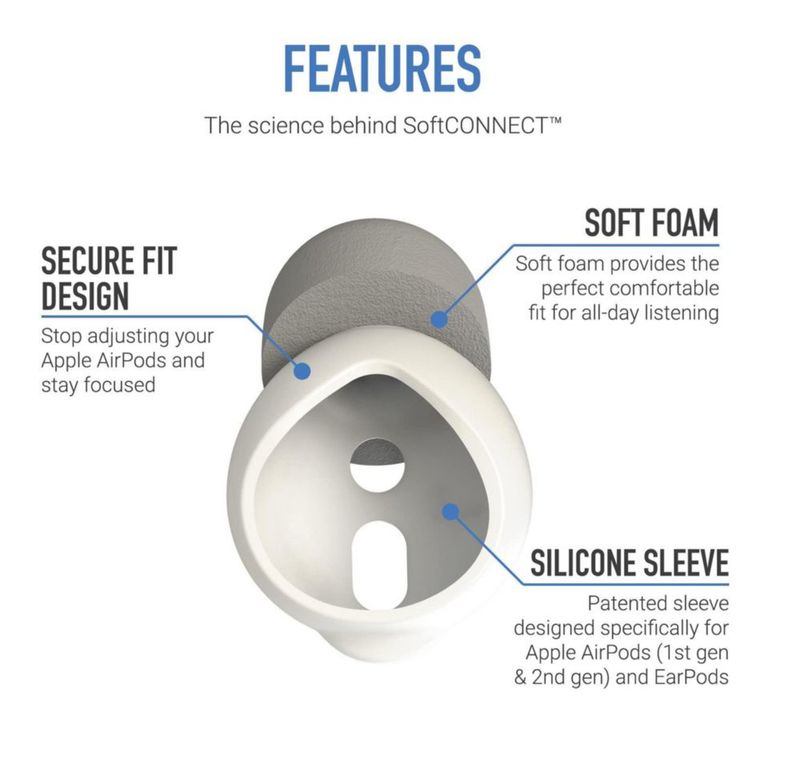 Almohadillas COMPLY SoftCONNECT Gris Mediano (2 pares)
