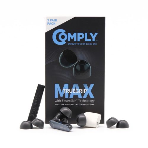 Puntas de espuma para auriculares COMPLY TW-300-B TrueGrip MAX negro (3 pares)