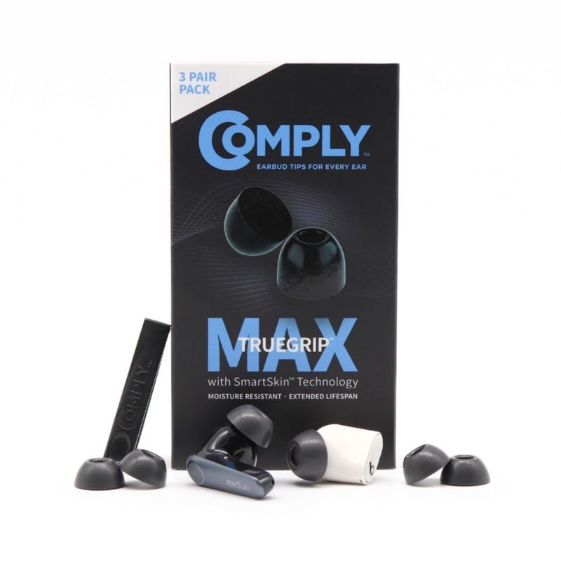 Puntas de espuma para auriculares COMPLY TW-300-B TrueGrip MAX negro (3 pares)