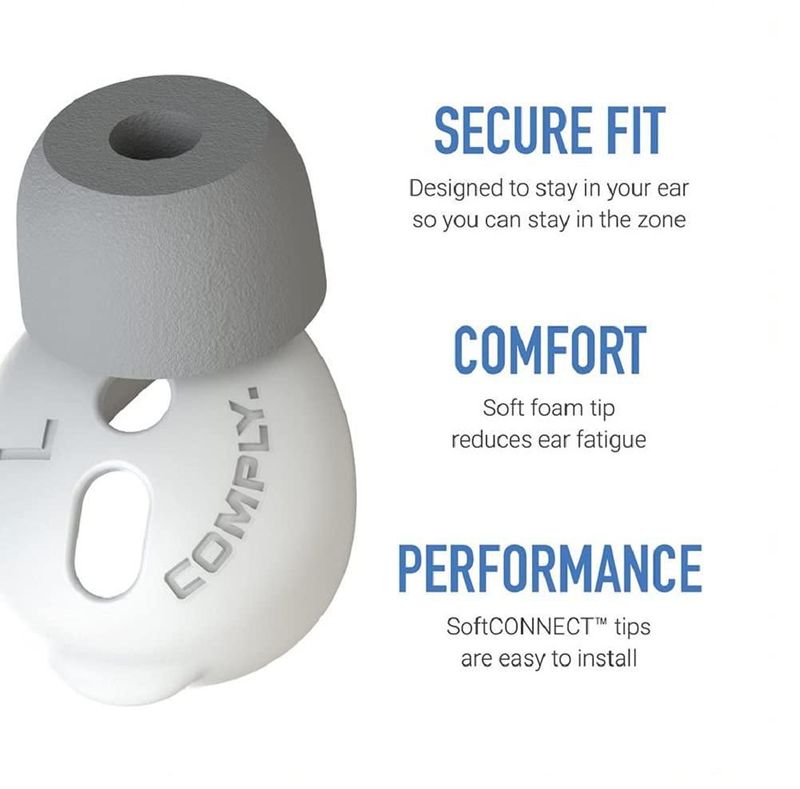 Almohadillas para auriculares COMPLY SoftCONNECT gris tamaño grande (2 pares)