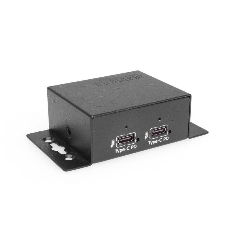 Cargador PD Coolgear 200 W Dual USB‑C 100 W con Bloqueo de Tornillo
