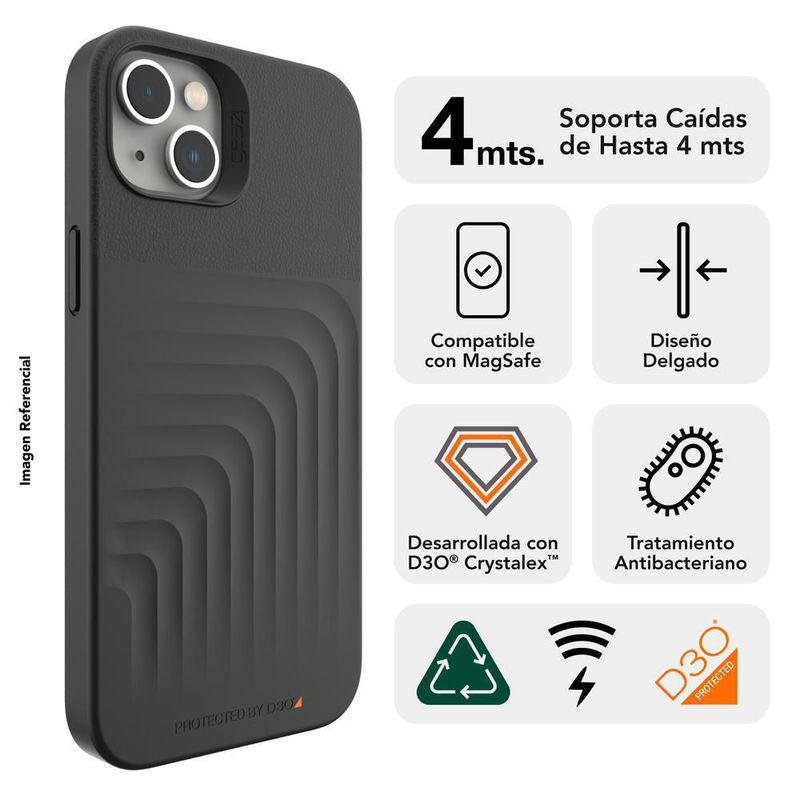 Funda para iphone 14 plus gear4 brooklyn snap - negro
