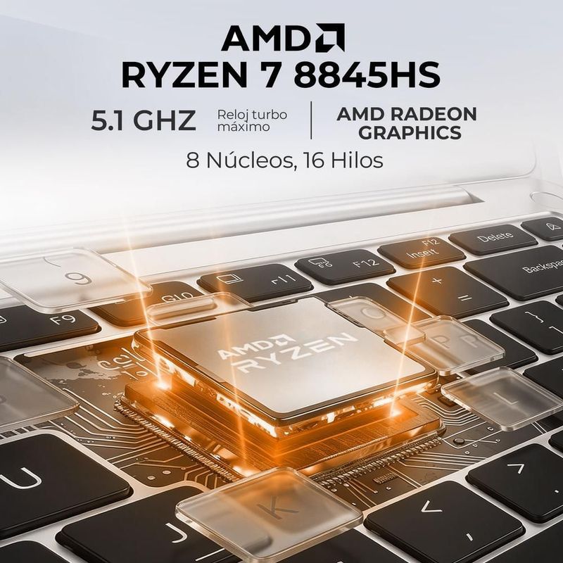 Laptop lenovo ideapad 5 ryzen 7 8845hs 16gb 1tb pantalla 16