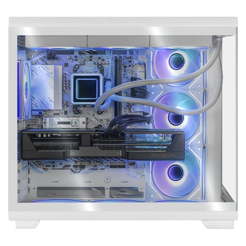 Pc gamer dxt rx 9070 xt ryzen 9 16gb 1tb monitor 31.5 white