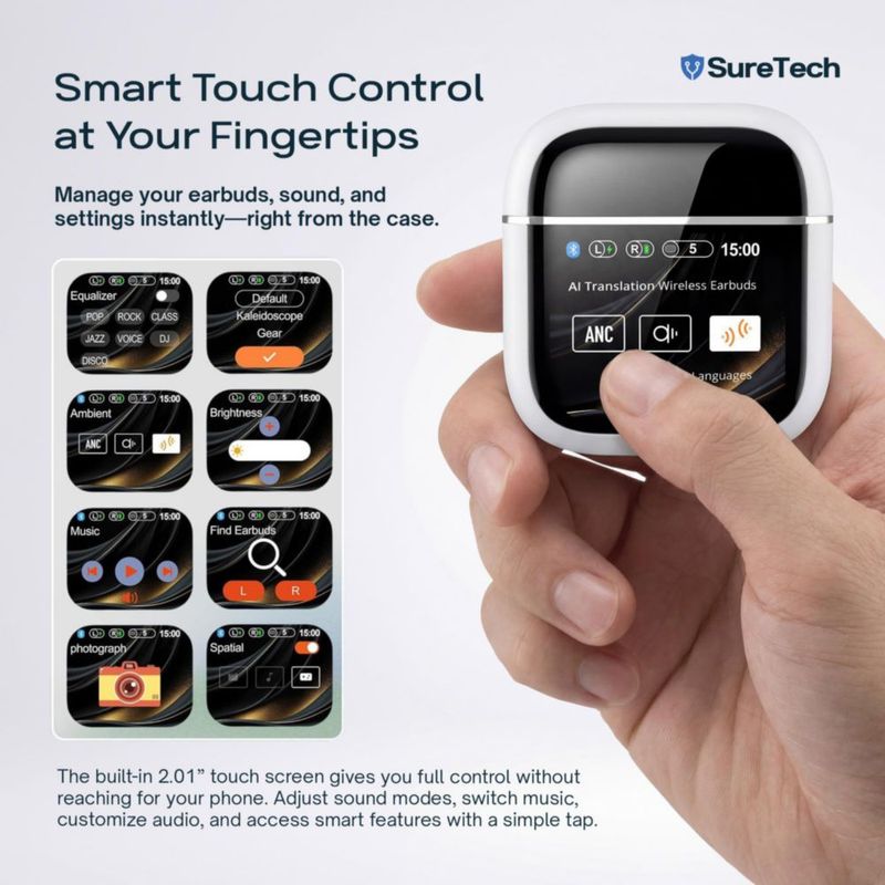 Audífonos SureTech Bluetooth 6.0 ANC 60 h Blanco