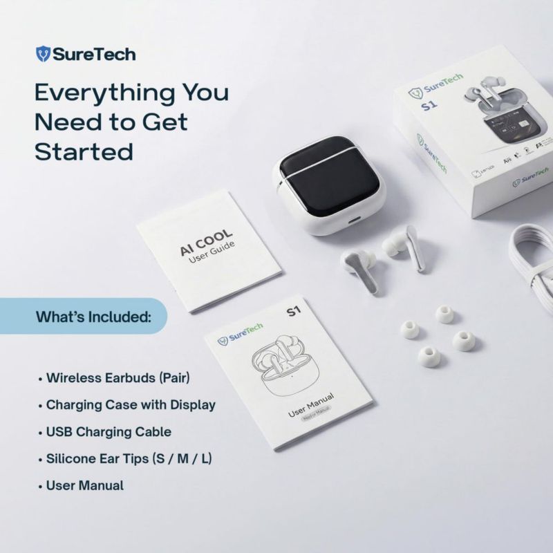 Audífonos SureTech Bluetooth 6.0 ANC 60 h Blanco