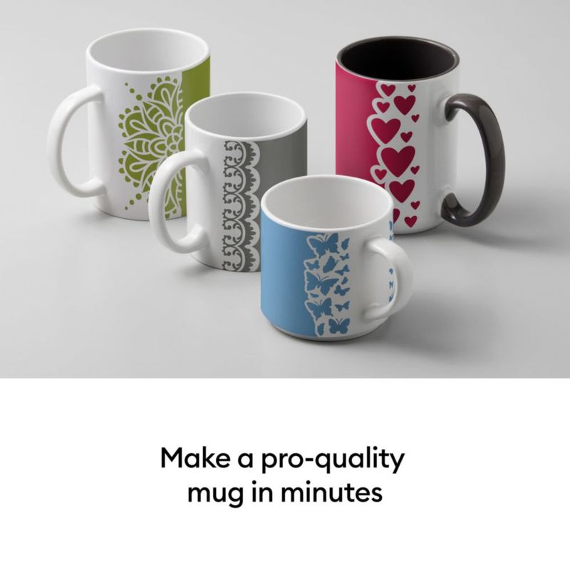 Juego de 4 tazas en blanco Cricut 425 ml cerámica blanca