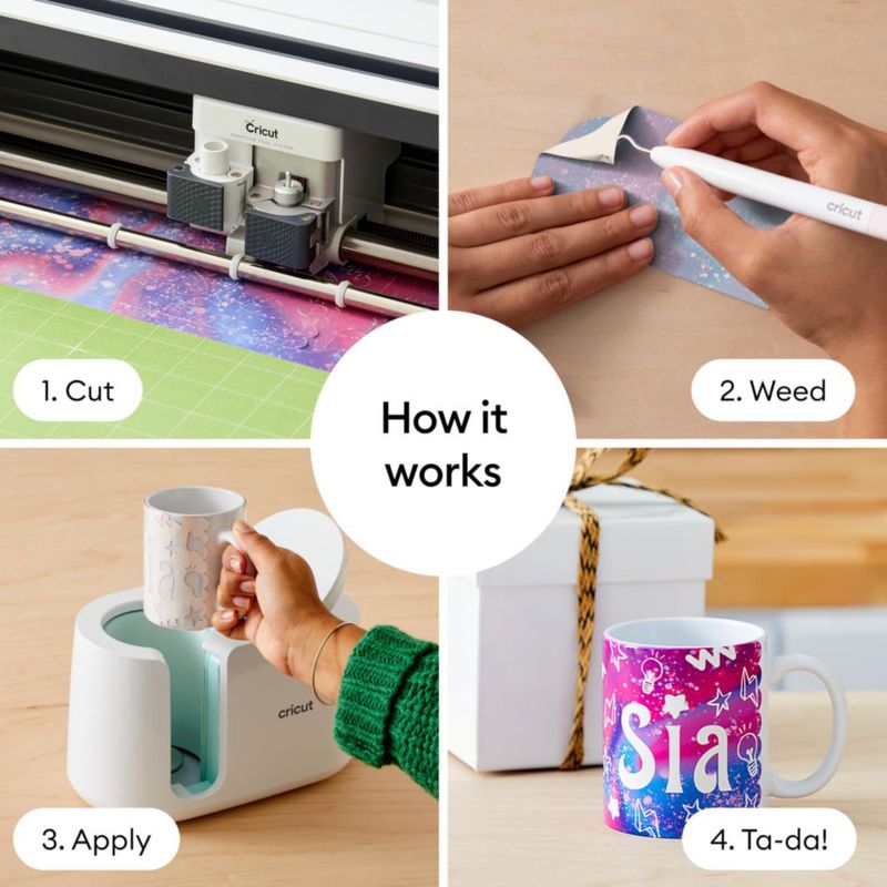 Juego de 4 tazas en blanco Cricut 425 ml cerámica blanca