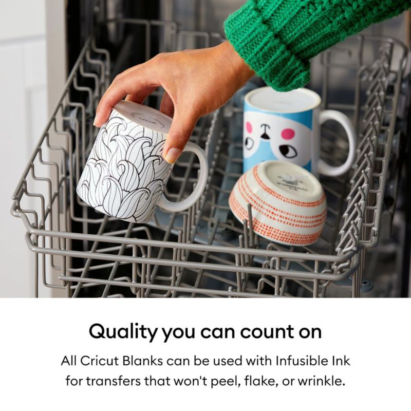 Juego de 4 tazas en blanco Cricut 425 ml cerámica blanca