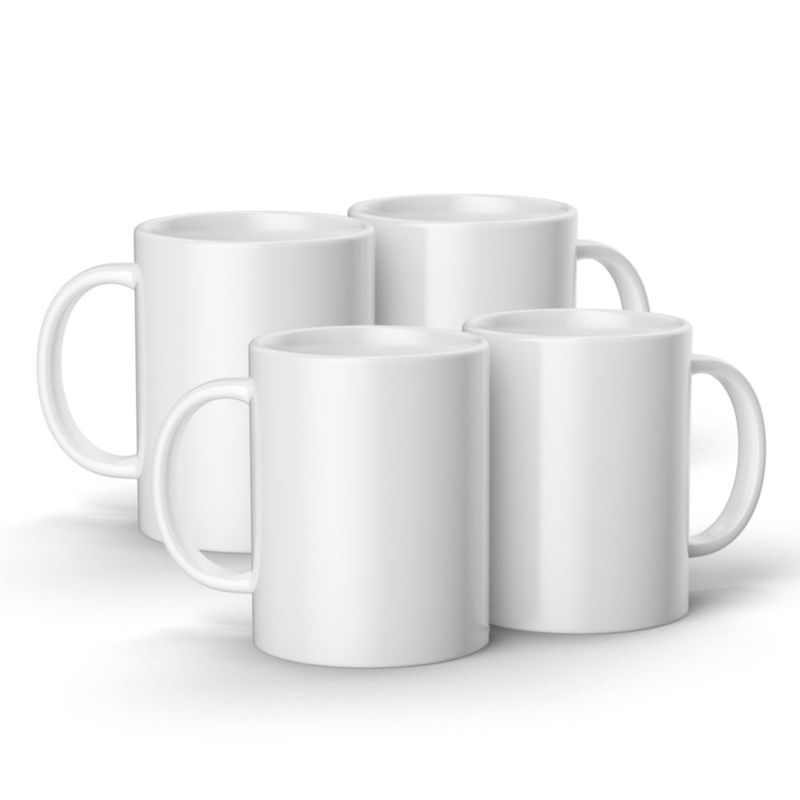 Juego de 4 tazas en blanco Cricut 425 ml cerámica blanca