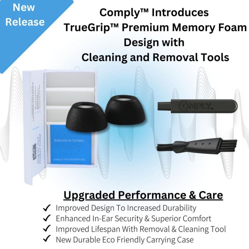 Almohadillas para oídos COMPLY TrueGrip de espuma de memoria tamaño medio negras