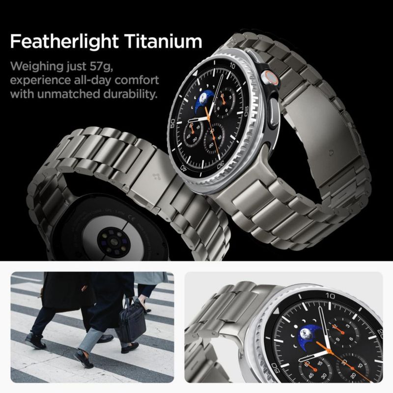 Correa Spigen Modern Fit de titanio para Galaxy Watch (135‑215 mm)