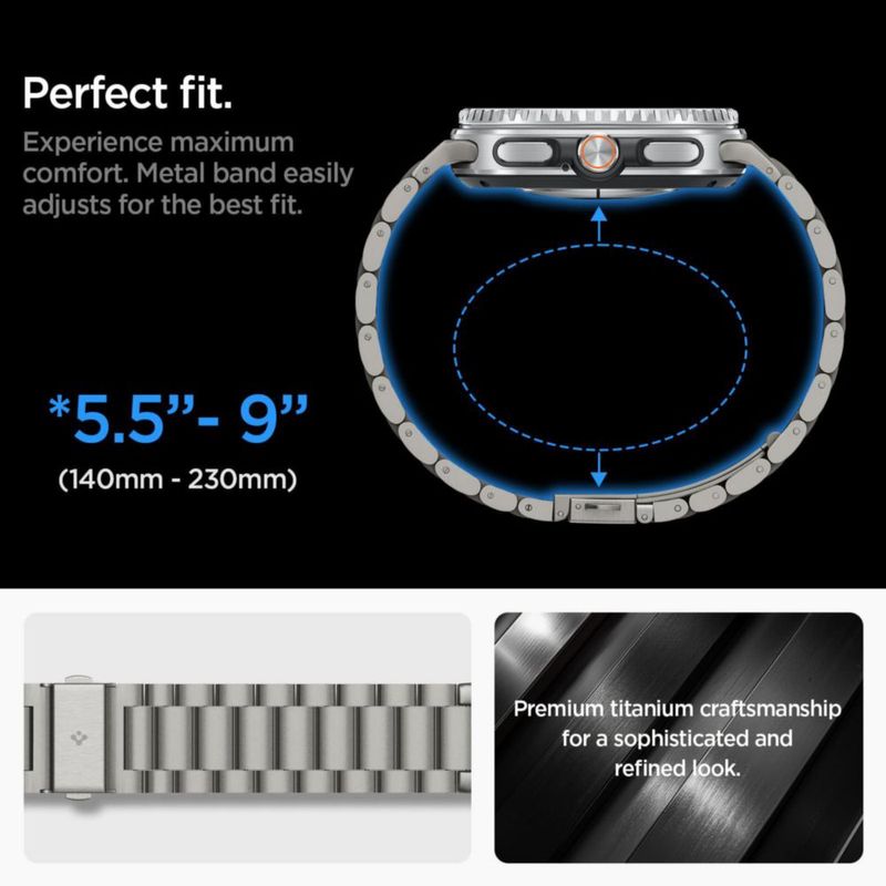 Correa Spigen Modern Fit de titanio para Galaxy Watch (135‑215 mm)