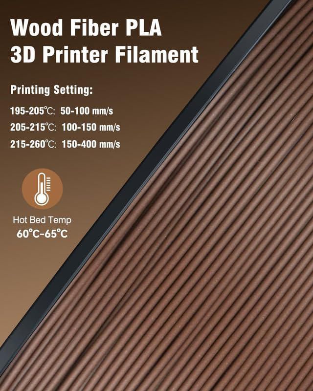 Filamento PLA YOOPAI 175 mm 1 kg Fibra de Madera de Arce