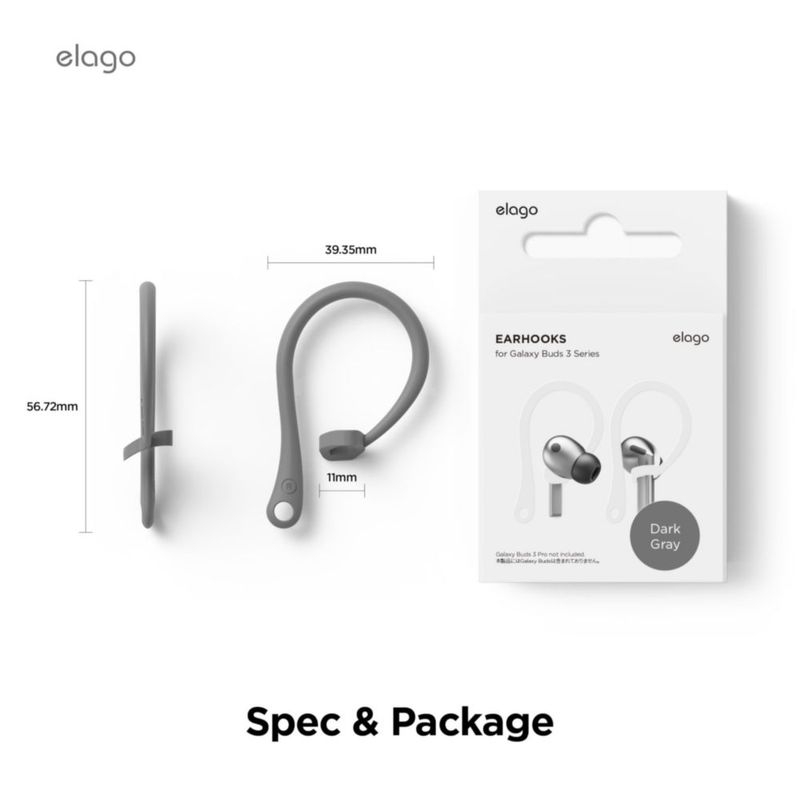 Ganchos anti‑deslizantes para Galaxy Buds 3/3 Pro de elago