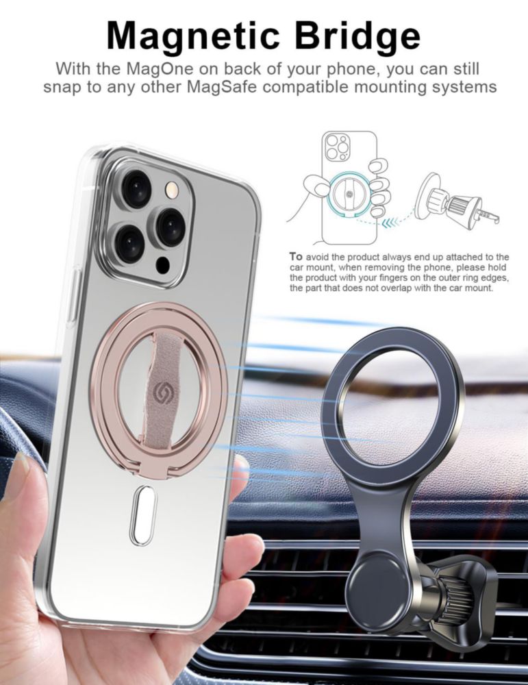 Agarre para teléfono EWA MagOne 3ª generación MagSafe rosa