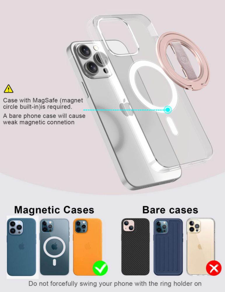 Agarre para teléfono EWA MagOne 3ª generación MagSafe rosa