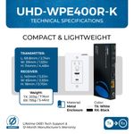 Extensor HDBaseT OREI 4K 120 m HDMI/USB‑C de placa de pared