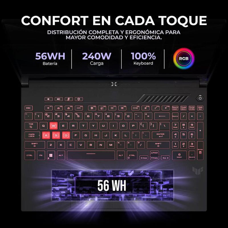 Laptop asus tuf a16 geforce rtx 4050 ryzen 7 32gb 512gb 16"
