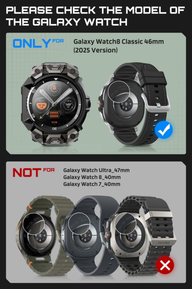 Funda SUPCASE Galaxy Watch 8 Classic 46 mm Negro