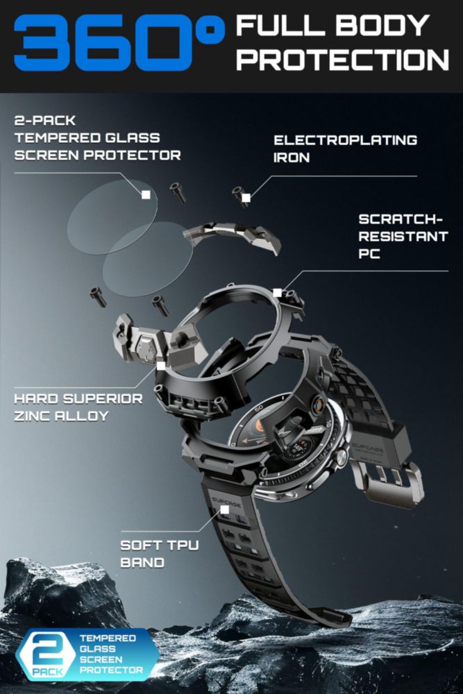 Funda SUPCASE Galaxy Watch 8 Classic 46 mm Negro