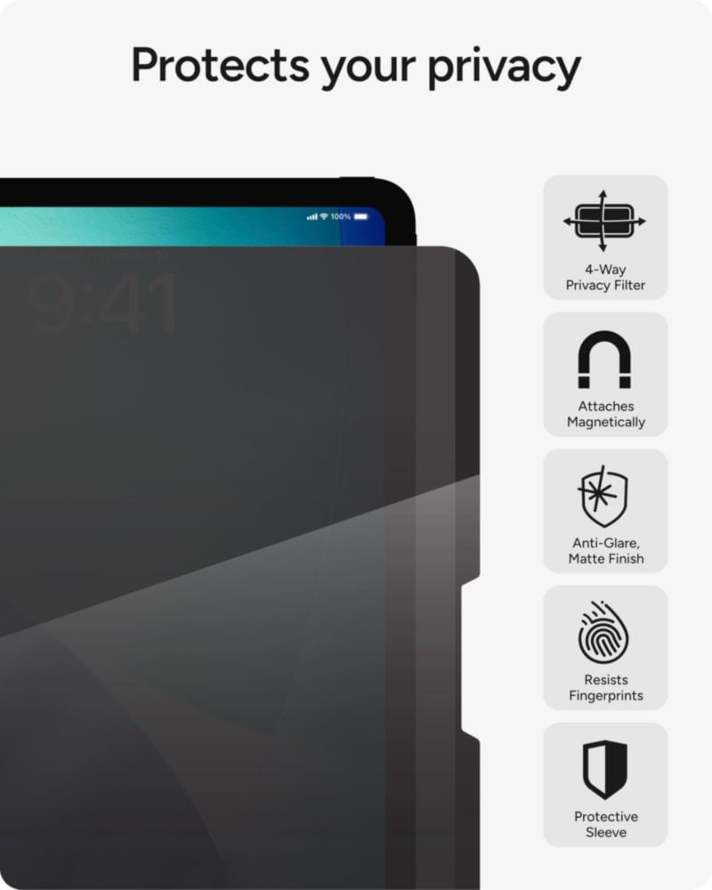 Protector de pantalla ZAGG iPad 13" Air 4‑vías de privacidad