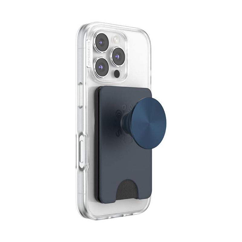PopSockets Soporte para teléfono con cartera abatible color azul marino