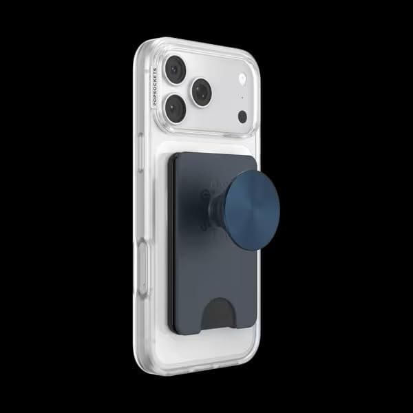 PopSockets Soporte para teléfono con cartera abatible color azul marino