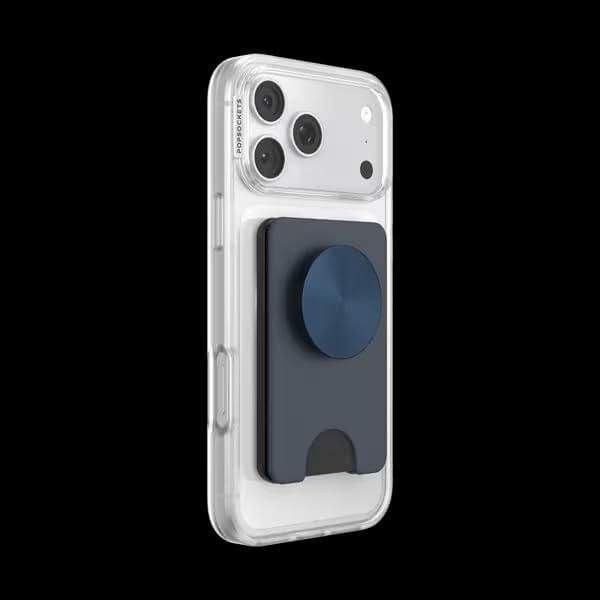PopSockets Soporte para teléfono con cartera abatible color azul marino