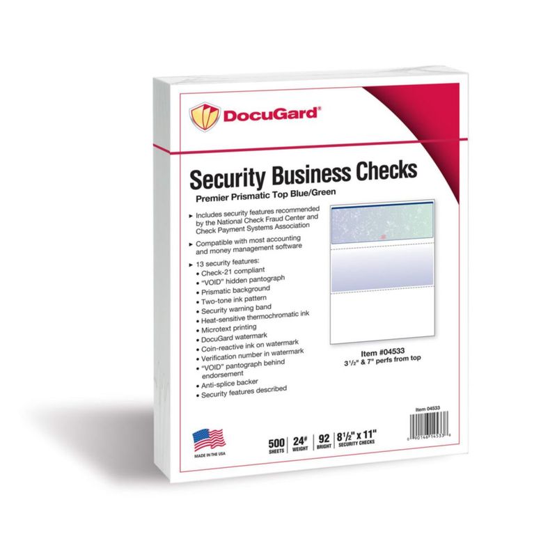 Papel para cheques DocuGard 85 x 21 cm 500 hojas