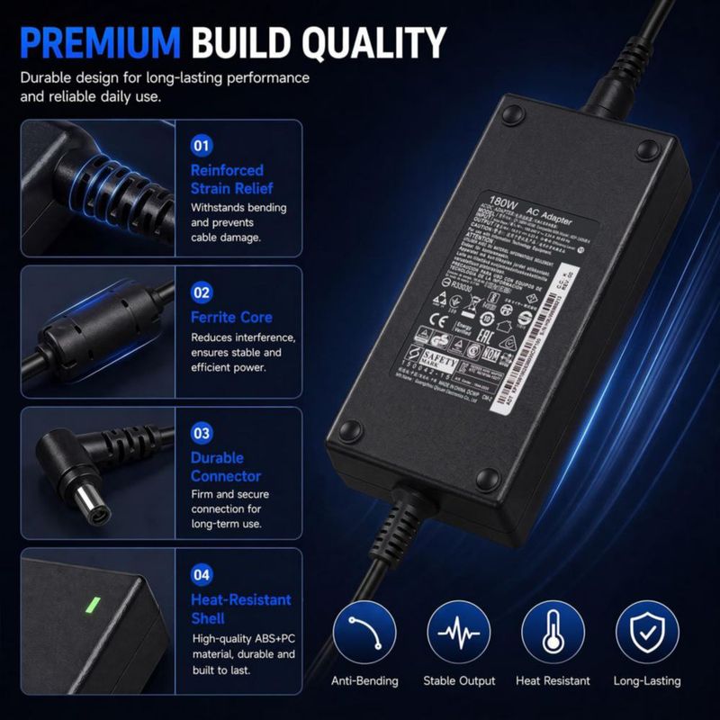 Adaptador de corriente AC LIFKAHY 180W 19.5V para portátil gaming MSI