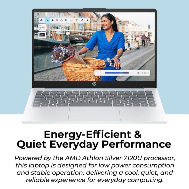 Portátil HP 356 cm AMD 4 GB RAM 128 GB SSD Win11 Azul